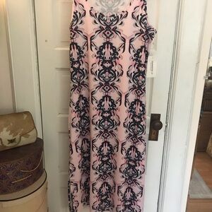 Dearmsrose Sleeveless Pink Patterned Maxi Dress
